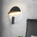 Solo Daire Duvar Led Aplik Siyah&Beyaz Telefon Tutucu Özellikli