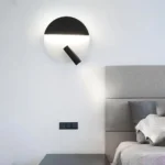 Parbek Solo Daire Siyah&Beyaz Modern Duvar Led Aplik