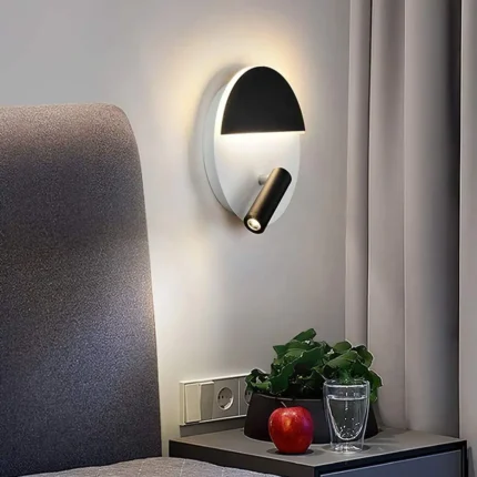 Parbek Solo Daire Siyah&Beyaz Modern Duvar Led Aplik2