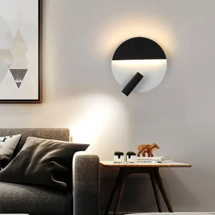 Parbek Solo Daire Siyah&Beyaz Modern Duvar Led Aplik3