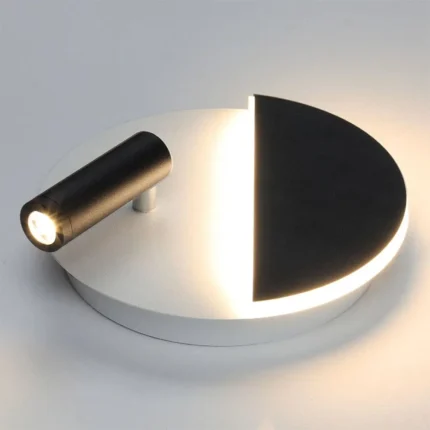 Parbek Solo Daire Siyah&Beyaz Modern Duvar Led Aplik4