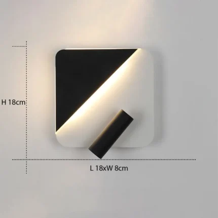 Parbek Solo Kare Siyah&Beyaz Duvar Led Aplik6