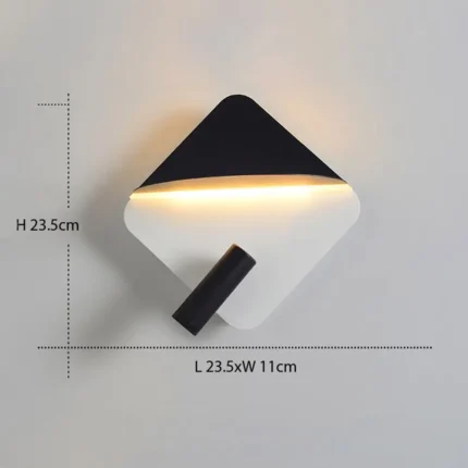 Solo Kare Siyah&Beyaz Modern Duvar Led Aplik Telefon Tutuculu