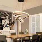 3'lü Çember Sarkıt Led Avize Siyah Renk