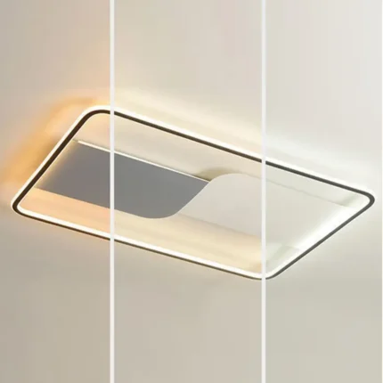 Pablo Dikdörtgen Gri&Beyaz Plafonyer Led Avize