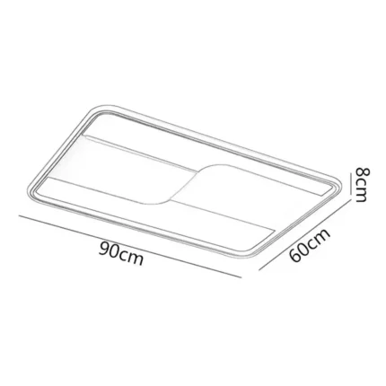 Parbek Pablo Dikdörtgen Gri Beyaz Modern Plafonyer Led Avize6