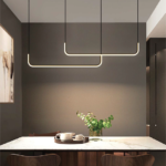 Sezar 2'li Modern U Model Dekoratif Sarkıt Led Avize