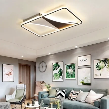 Pablo Dikdörtgen Siyah&Beyaz Plafonyer Led Avize