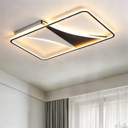 Pablo Dikdörtgen Siyah&Beyaz Plafonyer Led Avize