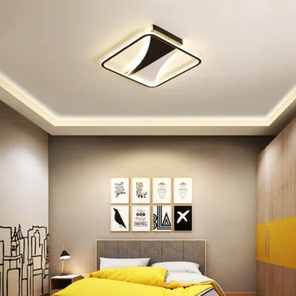 Pablo Kare Siyah&Beyaz Plafonyer Led Avize