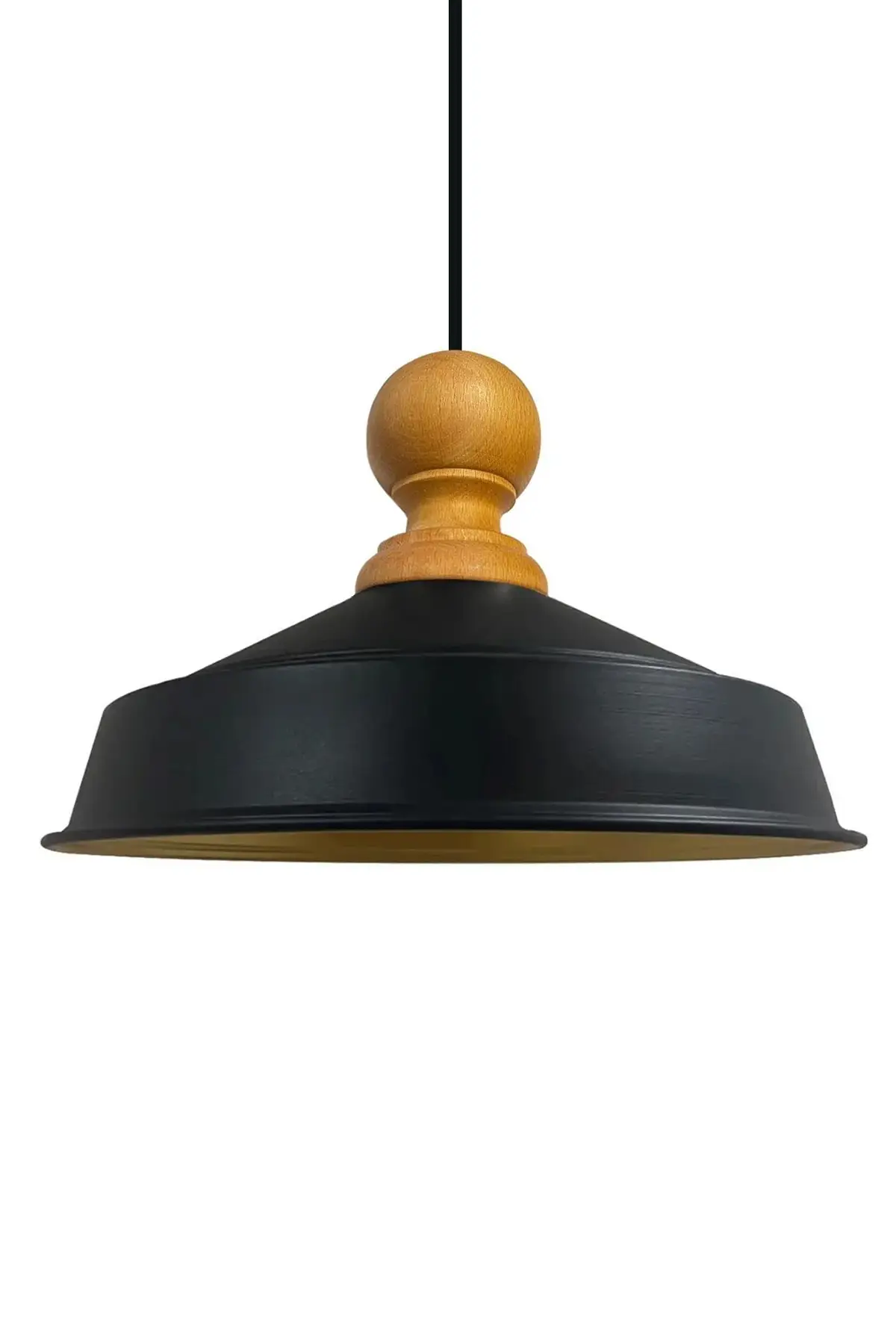 Parbek Tekli Retro Sarkıt Avize Lamba Ahşap Topuz Başlık Siyah Sarı Parbek Tekli Retro Sarkıt Avize Lamba Ahşap Topuz Başlık Siyah Sarı