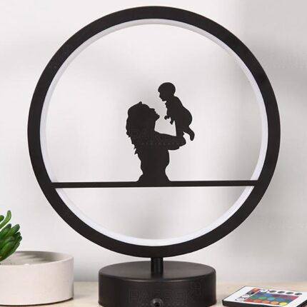 Anne ve Bebek Model Kumandalı Rgb Led Masa Lambası