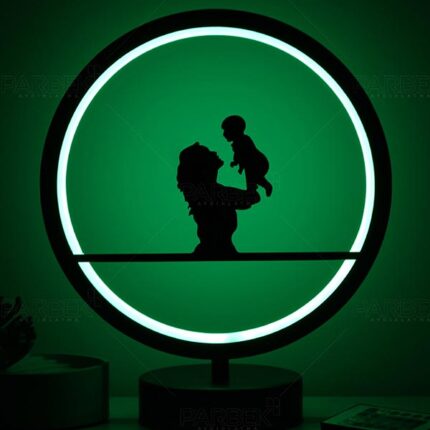 Anne ve Bebek Model Kumandalı Rgb Led Masa Lambası