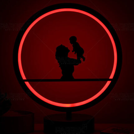 Anne ve Bebek Model Kumandalı Rgb Led Masa Lambası