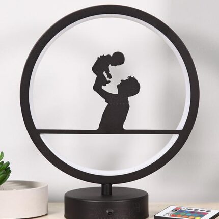 Baba ve Oğul Model Kumandalı Rgb Led Masa Lambası