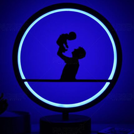 Baba ve Oğul Model Kumandalı Rgb Led Masa Lambası