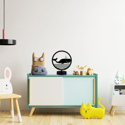 Balina Hayvan Figürlü Çocuk Odası Kumandalı Rgb Led Masa Lambası