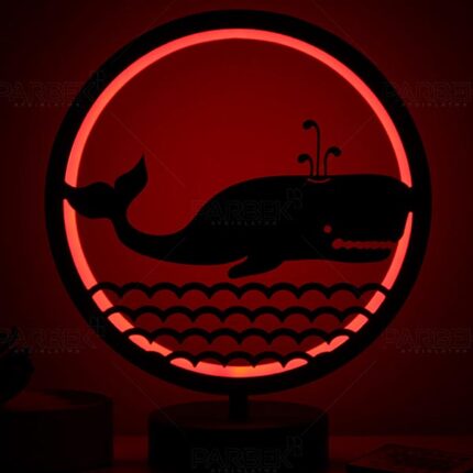 Balina Hayvan Figürlü Çocuk Odası Kumandalı Rgb Led Masa Lambası