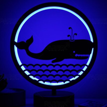 Balina Hayvan Figürlü Çocuk Odası Kumandalı Rgb Led Masa Lambası