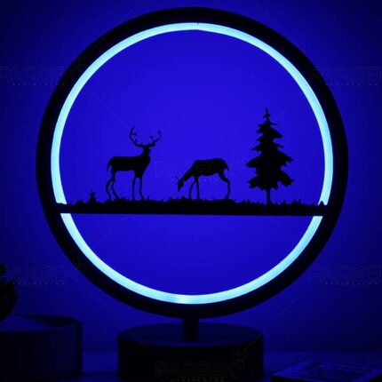 Ceylan Hayvan Figürlü Çocuk Odası Kumandalı Rgb Led Masa Lambası