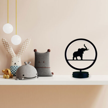 Fil Hayvan Figürlü Çocuk Odası Kumandalı Rgb Led Masa Lambası
