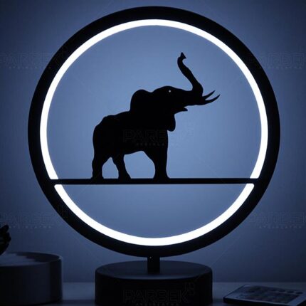 Fil Hayvan Figürlü Çocuk Odası Kumandalı Rgb Led Masa Lambası