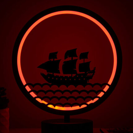 Gemi Figürlü Çocuk Odası Kumandalı Rgb Led Masa Lambası