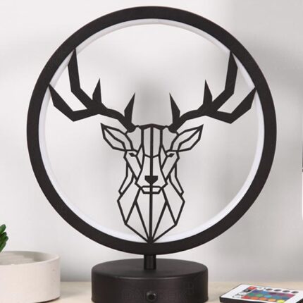Geyik Model Kumandalı Rgb Led Masa Lambası