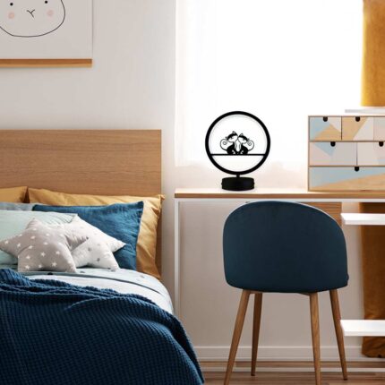 Kedi Hayvan Figürlü Çocuk Odası Kumandalı Rgb Led Masa Lambası