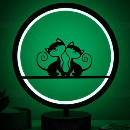 Kedi Hayvan Figürlü Çocuk Odası Kumandalı Rgb Led Masa Lambası