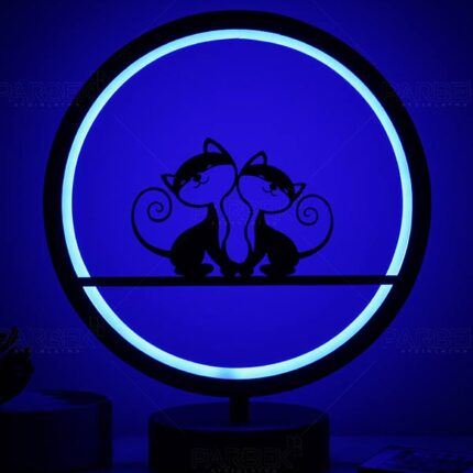 Kedi Hayvan Figürlü Çocuk Odası Kumandalı Rgb Led Masa Lambası