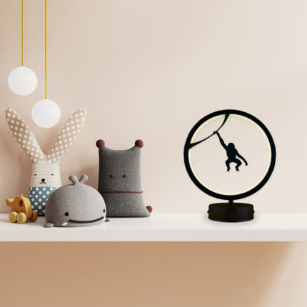 Maymun Hayvan Figürlü Çocuk Odası Kumandalı Rgb Led Masa Lambası