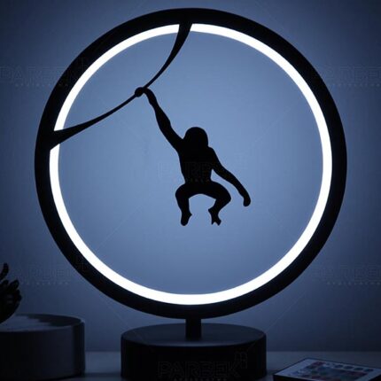 Maymun Hayvan Figürlü Çocuk Odası Kumandalı Rgb Led Masa Lambası