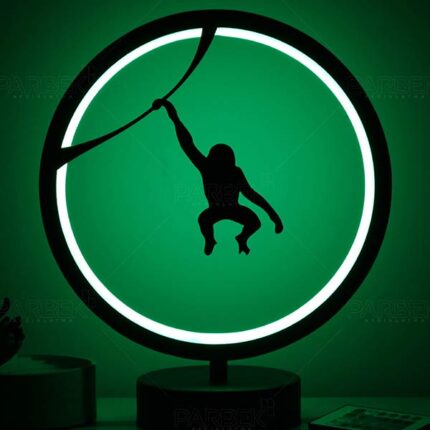 Maymun Hayvan Figürlü Çocuk Odası Kumandalı Rgb Led Masa Lambası