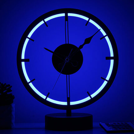 Saat Model Kumandalı Rgb Led Masa Lambası