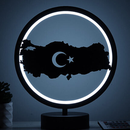 Türkiye Haritası Kumandalı Rgb Led Masa Lambası