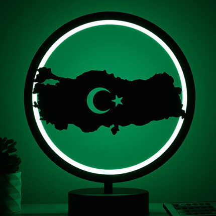 Türkiye Haritası Kumandalı Rgb Led Masa Lambası