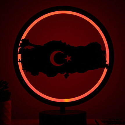 Türkiye Haritası Kumandalı Rgb Led Masa Lambası