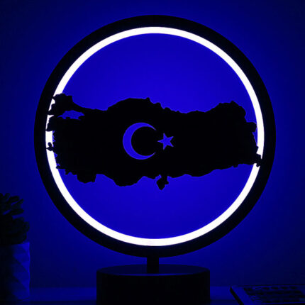 Türkiye Haritası Kumandalı Rgb Led Masa Lambası