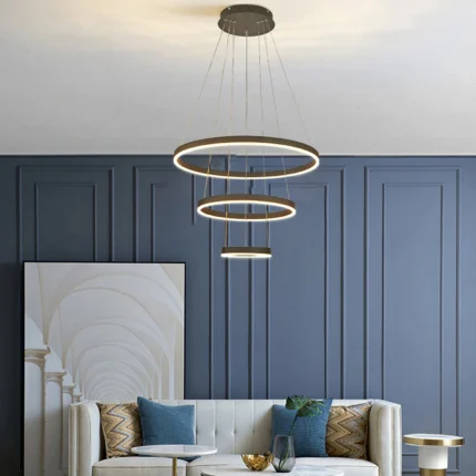 Sezar 3'lü Çember Sarkıt Led Avize