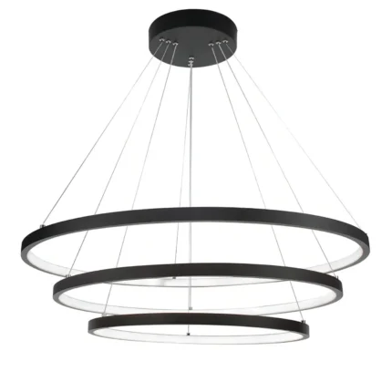 Sezar 3'lü Çember Sarkıt Led Avize, İçe Yönlü Işık Tasarımlı Led Avize