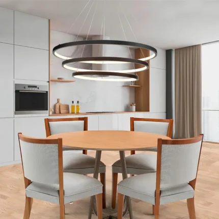 Sezar 3'lü Çember Sarkıt Led Avize, İçe Yönlü Işık Tasarımlı Led Avize