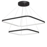 Sezar Radüslü 2‘li Kare Sarkıt Led Avize, İçe Yönlü Işık