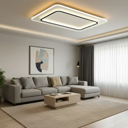 Parbek Pablo Aura Dikdörtgen Model Modern Sıva Üstü Plafonyer Led Avize Aydınlatma PBSA-56