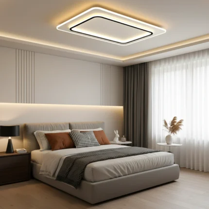 Parbek Pablo Aura Dikdörtgen Model Modern Sıva Üstü Plafonyer Led Avize Aydınlatma PBSA-56